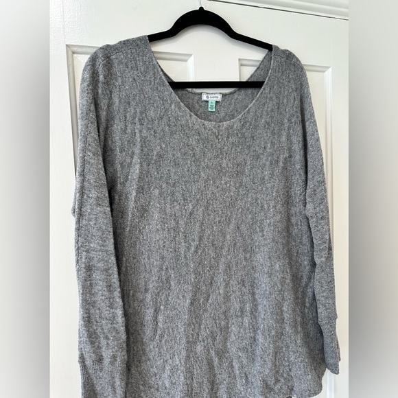 Susana mixed wool soft low scoop neck off the shoulder sweater top blouse - Picture 4 of 13